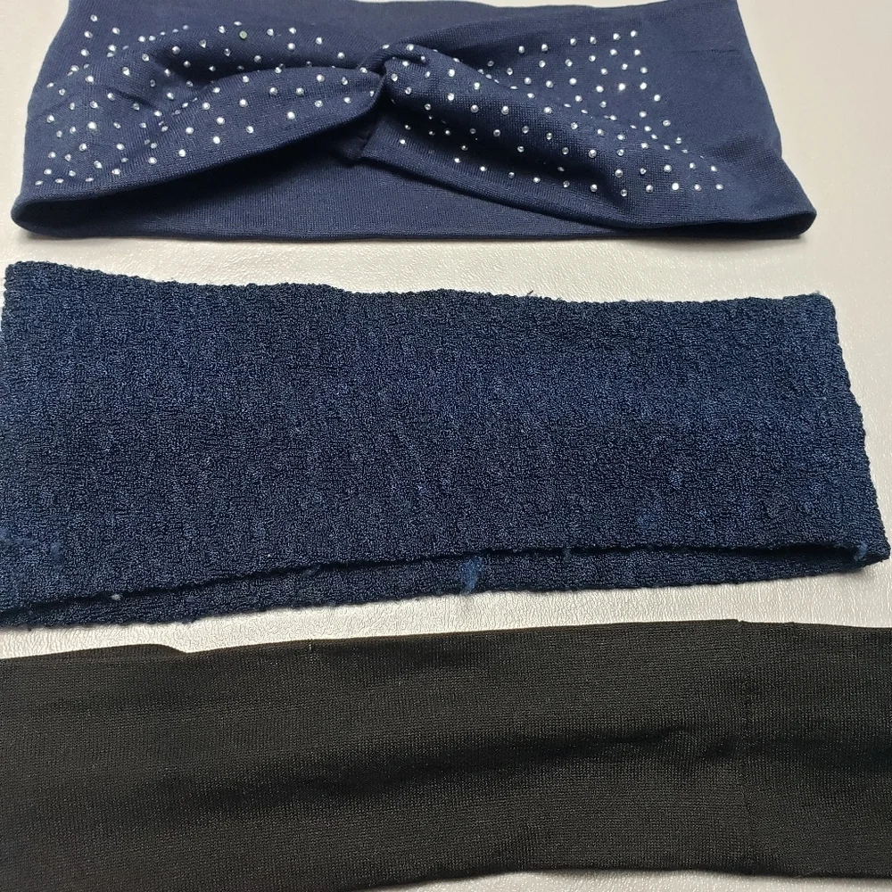 women's headband bundle of 4, blue, black, green